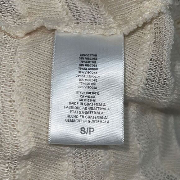 Anthropologie | Anthro Eri + Ali Adia Ivory Fringed Sweater Short Sleeve Boho S - Picture 9 of 9